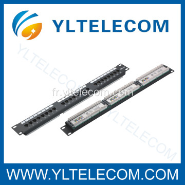 1U 19 pouces 24 port(3*8) type de Patch Panel CAT 5e et Cat.6